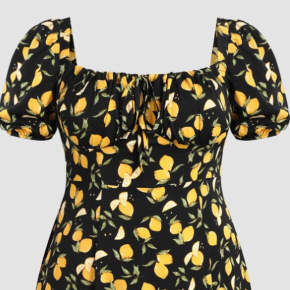 Cider Midi Dress Lemon Print Size 2X (20/22) | Lightly Worn - Picture 4 of 4